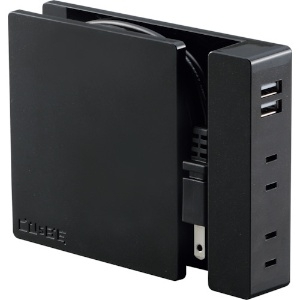 ハタヤ USBポート付延長コード キュービー パールブラック USBポート付延長コード キュービー パールブラック SSS-01B