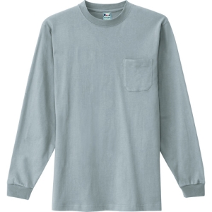 アイトス 長袖Tシャツ(ポケット付)(男女兼用) モクグレー L 長袖Tシャツ(ポケット付)(男女兼用) モクグレー L AZ10530144L