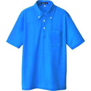 アイトス ボタンダウン半袖ポロシャツ ブルー LL AZ10599006LL