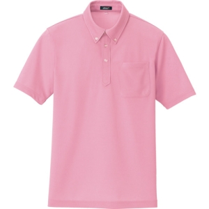 アイトス ボタンダウン半袖ポロシャツ ピンク S AZ10599160S