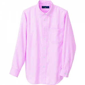 アイトス 長袖ボタンダウンシャツ(ヘリンボーン)(男女兼用) ピンク 3L AZ504030603L