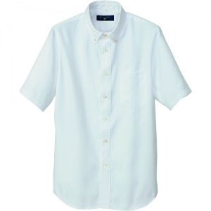 アイトス 半袖ボタンダウンシャツ(ヘリンボーン)(男女兼用) ホワイト SS AZ50404001SS