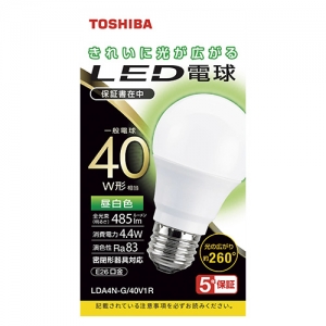 東芝 LED電球 A形 一般電球形  40W相当 全方向 昼白色 E26 LED電球 A形 一般電球形  40W相当 全方向 昼白色 E26 LDA4N-G/40V1R
