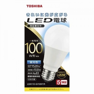 東芝 【ケース販売特価 10個セット】LED電球 A形 一般電球形  100W相当 全方向 昼光色 E26 LDA11D-G/100V1R