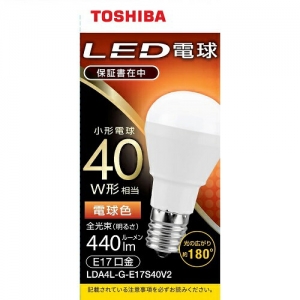 東芝 LED電球 ミニクリ形 40W相当 広配光 電球色 E17 LED電球 ミニクリ形 40W相当 広配光 電球色 E17 LDA4L-G-E17S40V2R