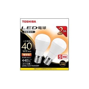 東芝 LED電球 ミニクリ形 40W相当 広配光 電球色 E17 2P LED電球 ミニクリ形 40W相当 広配光 電球色 E17 2P LDA4L-G-E17S40V2RP