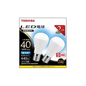 東芝 LED電球 ミニクリ形 40W相当 広配光 昼光色 E17 2P LDA4D-G-E17S40V2RP