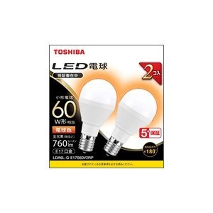 東芝 LED電球 ミニクリ形 60W相当 広配光 電球色 E17 2P LED電球 ミニクリ形 60W相当 広配光 電球色 E17 2P LDA6L-G-E17S60V2RP
