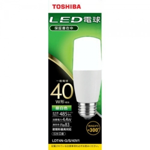 東芝 LED電球 T形 40W相当 昼白色 E26 LED電球 T形 40W相当 昼白色 E26 LDT4N-G/S/40V1