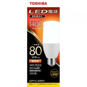 東芝 LED電球 T形 80W相当 電球色 E26 LED電球 T形 80W相当 電球色 E26 LDT11L-G/S/V1