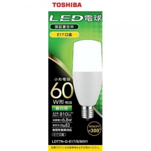 東芝 【ケース販売特価 10個セット】LED電球 T形 60W相当 昼白色 E17 【ケース販売特価 10個セット】LED電球 T形 60W相当 昼白色 E17 LDT7N-G-E17/S/60V1