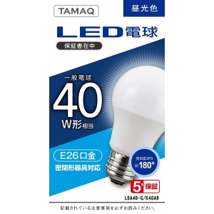 NVCライティングジャパン LED電球 A形 一般電球形 40W相当 昼光色(6500K) E26 LDA4D-G/K40AR