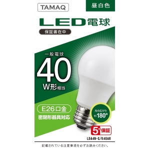 NVCライティングジャパン LED電球 A形 一般電球形 40W相当 昼白色(5000K) E26 LED電球 A形 一般電球形 40W相当 昼白色(5000K) E26 LDA4N-G/K40AR