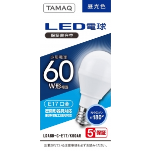 NVCライティングジャパン LED電球 A形 一般電球形 60W相当 昼光色(6500K) E17 LED電球 A形 一般電球形 60W相当 昼光色(6500K) E17 LDA6D-G-E17/K60AR