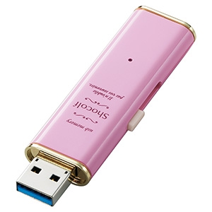 ELECOM スライド式USBメモリー 《Shocolf》 USB3.0対応 64GB ストロベリーピンク MF-XWU364GPNL