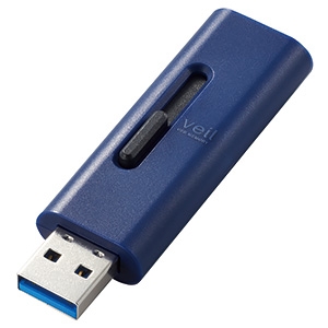 ELECOM 【生産完了品】スライド式USBメモリー USB3.2Gen1対応 16GB ブルー スライド式USBメモリー USB3.2Gen1対応 16GB ブルー MF-SLU3016GBU