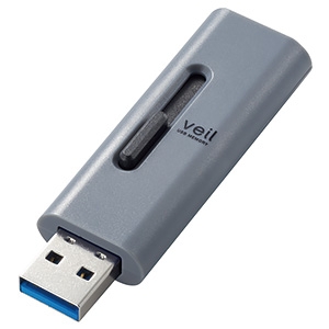 ELECOM 【生産完了品】スライド式USBメモリー USB3.2Gen1対応 16GB グレー MF-SLU3016GGY