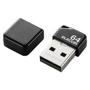 ELECOM キャップ式小型USBメモリ USB2.0対応 64GB ブラック キャップ式小型USBメモリ USB2.0対応 64GB ブラック MF-SU2B64GBK