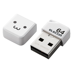 ELECOM キャップ式小型USBメモリ USB2.0対応 64GB ホワイトフェイス キャップ式小型USBメモリ USB2.0対応 64GB ホワイトフェイス MF-SU2B64GWHF