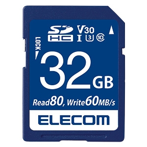 ELECOM SDHCカード 32GB UHS-&#8544;U3・V30対応 データ復旧サービス付 MF-FS032GU13V3R