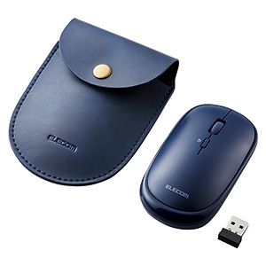 ELECOM ワイヤレスマウス 《Slint》 無線2.4GHz方式 BlueLED方式 Mサイズ 4ボタン 収納ポーチ付 ブルー M-TM10DBBU