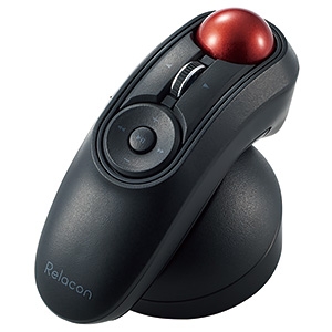 ELECOM 【生産完了品】ワイヤレストラックボールマウス 《Relacon》 ハンディタイプ Bluetooth&reg;4.0方式 Lサイズ 10ボタン スタンド付 M-RT1BRXBK
