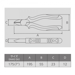 フジ矢 強力ニッパ(エラストマーカバー付) 強力ニッパ(エラストマーカバー付) 360HG-175 画像2