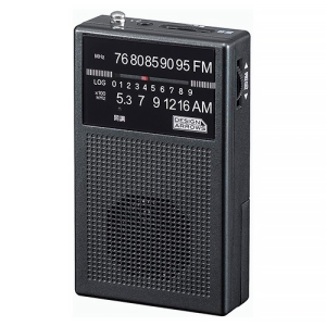 電材堂 【在庫限り】長寿命AM・FMハンディラジオ アナログ方式 モノラルイヤホン付 ブラック RD31BKDNZ