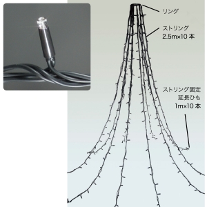 ジェフコム LEDストリングツリー(SJシリーズ) LEDストリングツリー(SJシリーズ) SJ-E11-25WB 画像2