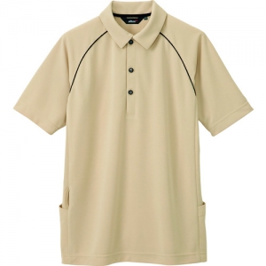 アイトス バックサイドポケット付半袖ポロシャツ(男女兼用) ベージュ 5L AZ76630025L