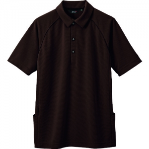 アイトス バックサイドポケット付半袖ポロシャツ(男女兼用) ブラウン M AZ7663022M