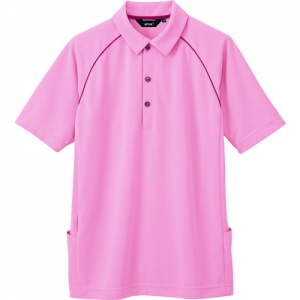 アイトス バックサイドポケット付半袖ポロシャツ(男女兼用) ピンク LL AZ7663160LL