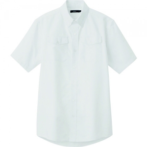 アイトス メンズ半袖オックスボタンダウンシャツ 両ポケットフラップ付 ホワイト S AZ7878001S