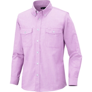 アイトス メンズ長袖オックスボタンダウンシャツ 両ポケットフラップ付き ピンク S AZ7880060S