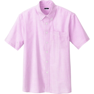 アイトス メンズ半袖オックスボタンダウンシャツ ピンクストライプ LL メンズ半袖オックスボタンダウンシャツ ピンクストライプ LL AZ7872160LL