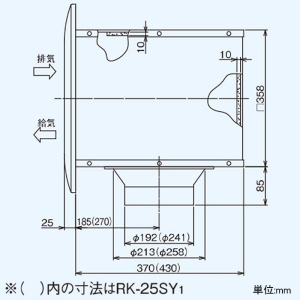 日本キヤリア(東芝) 給排気グリル 耐湿形 φ200用 業務用・全熱交換ユニット別売部品 埋込寸法363mm角 給排気グリル 耐湿形 φ200用 業務用・全熱交換ユニット別売部品 埋込寸法363mm角 RK-20SY1 画像3