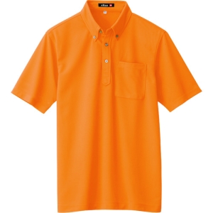 アイトス 吸汗速乾(クールコンフォート)半袖ボタンダウンポロシャツ(男女兼用) オレンジ 5L AZ105990635L
