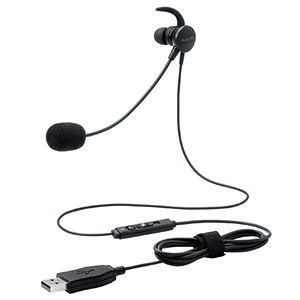 ELECOM ヘッドセット USB接続 片耳耳栓タイプ ヘッドセット USB接続 片耳耳栓タイプ HS-EP16UBK
