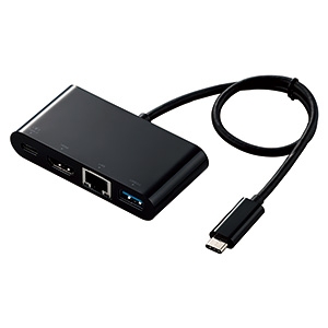 ELECOM ドッキングステーション Type-C接続 USB・HDMI・LANポート搭載 PD対応 長さ0.3m ブラック ドッキングステーション Type-C接続 USB・HDMI・LANポート搭載 PD対応 長さ0.3m ブラック DST-C09BK