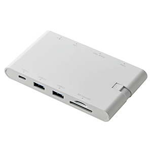 ELECOM ドッキングステーション Type-C接続 USB・HDMI・VGA・カードリーダ・LANポート搭載 PD対応 長さ0.13m ホワイト DST-C05WH