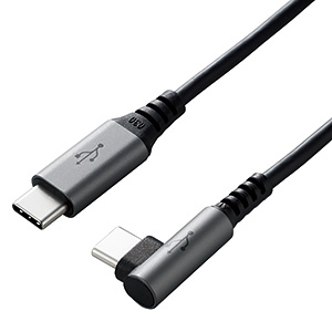 ELECOM USB2.0ケーブル TypeC-TypeC L字コネクタ PD対応 長さ0.5m U2C-CCL05NBK