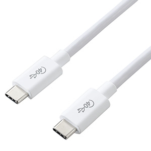 ELECOM USB4ケーブル TypeC-TypeC PD対応 長さ0.8m ホワイト USB4-CC5P08WH