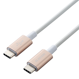 ELECOM USB2.0ケーブル TypeC-TypeC 耐久タイプ PD対応 長さ1.0m ゴールド MPA-CCPS10PNGD