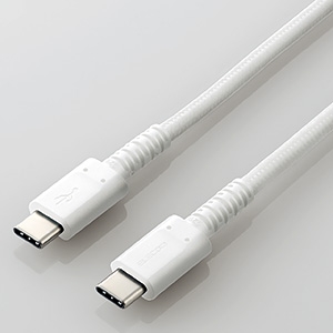 ELECOM USB2.0ケーブル TypeC-TypeC 高耐久タイプ PD対応 長さ0.3m ホワイト MPA-CCS03PNWH
