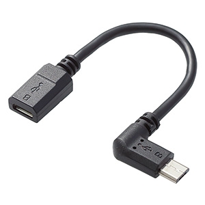 ELECOM USB2.0ケーブル microBメス-microBオス L字左側接続タイプ 2A出力対応 長さ0.1m USB2.0ケーブル microBメス-microBオス L字左側接続タイプ 2A出力対応 長さ0.1m TB-MBFMBL01BK