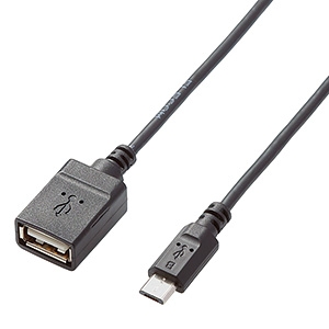 ELECOM USB変換アダプタ microB-TypeAメス ケーブル長0.5m TB-MAEMCBN050BK