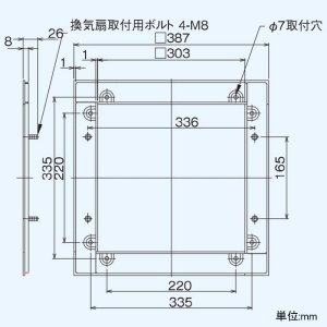 東芝 絶縁枠 有圧換気扇用 ステンレス製 25cm用 産業用換気扇別売部品 絶縁枠 有圧換気扇用 ステンレス製 25cm用 産業用換気扇別売部品 Z-25VP 画像2