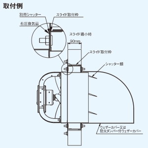 東芝 スライド取付枠 有圧換気扇用 ステンレス製 20cm用 産業用換気扇別売部品 スライド取付枠 有圧換気扇用 ステンレス製 20cm用 産業用換気扇別売部品 KW-S20VP 画像4