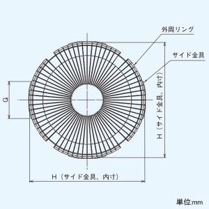 日本キヤリア(東芝) 保護ガード 有圧換気扇用 鋼線製 25cm用 産業用換気扇別売部品 保護ガード 有圧換気扇用 鋼線製 25cm用 産業用換気扇別売部品 GU-25VP2 画像3