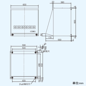 東芝 【生産完了品】換気扇用フード レンジフードファン用 60cm巾 組立式 後板付 レンジフードファン別売部品 換気扇用フード レンジフードファン用 60cm巾 組立式 後板付 レンジフードファン別売部品 VKH-60A 画像2